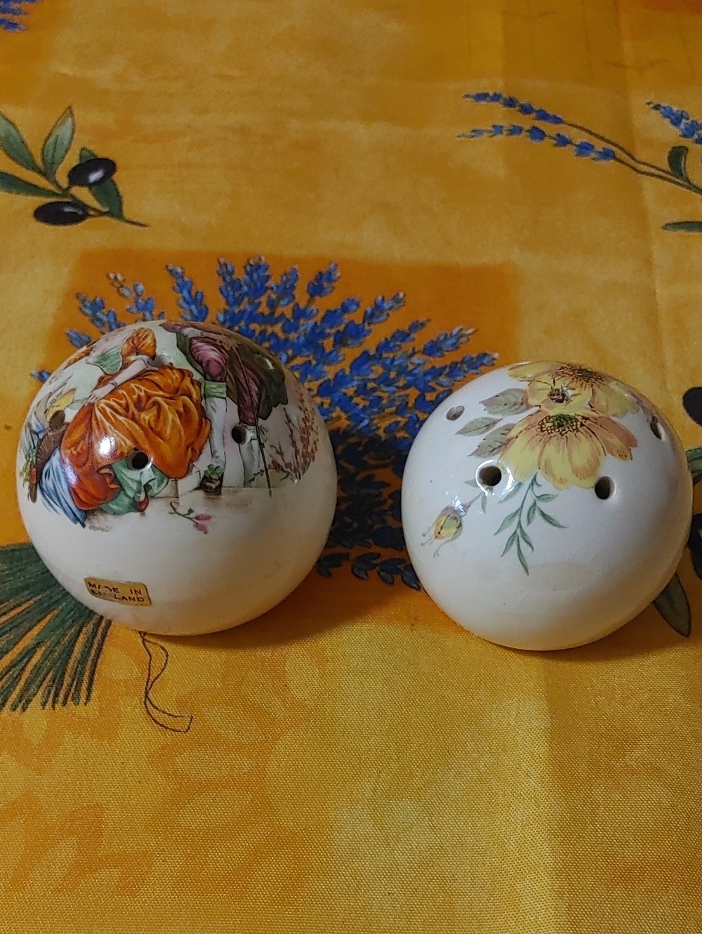 Hand-Painted Floral Ceramic Powder Or Potpourri Spheres